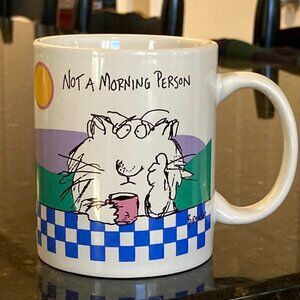 Vintage Not A Morning Person Sandra Boynton Cat Coffee Mug Cup 12 oz